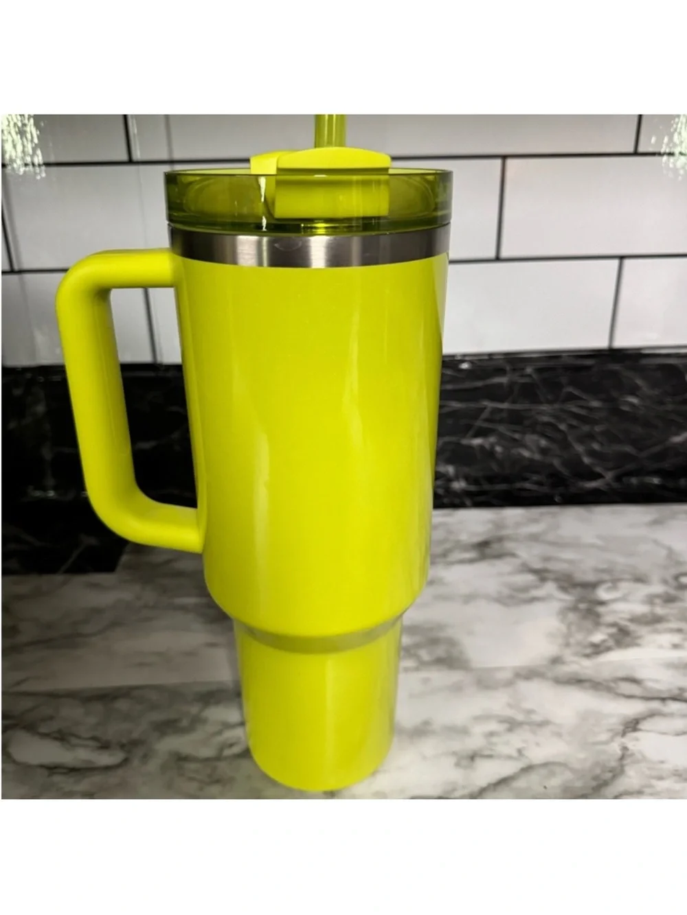 Stanley Neon Yellow Travel Tumbler with Handle - Picture 2 of 2